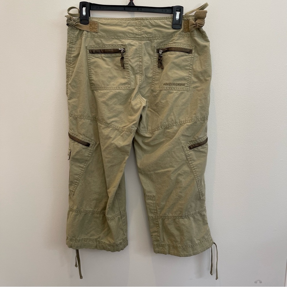 Abercrombie & Fitch Womens Pants Size S Green Low Rise Cargo Cropped Pants - Picture 2 of 16